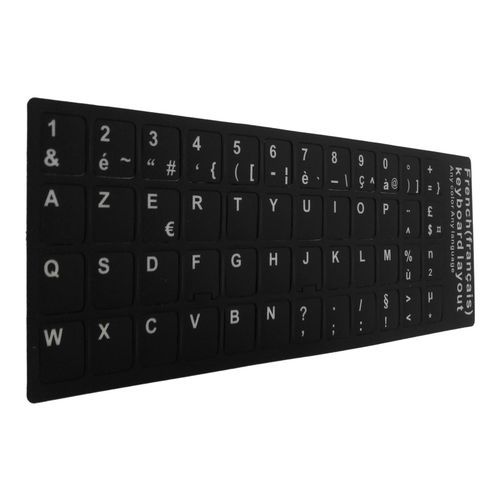 Sticker autocollant AZERTY clavier Français / Notebook PC Fond Noir  13mm*14mm - Cdiscount Informatique