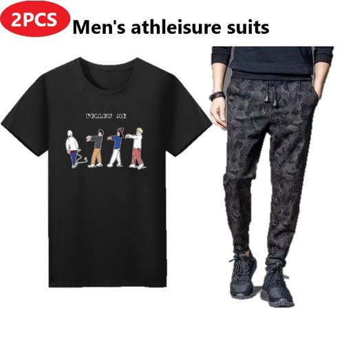 Generic Costume de sport ample et decontracte en deux pieces pour hommes avec un design imprime a la mode Prix pas cher Jumia SN