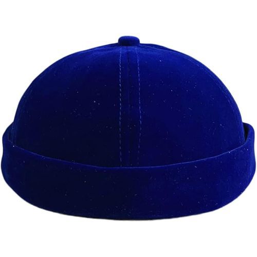 product_image_name-Fashion-Bonnet docker marin casquette sans visière velours - bleu-3