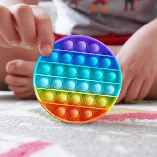 Generic Pop It Arc-en-ciel Cercle 10 cm - Jouet Anti Stress Enfant et Adulte  - Prix pas cher