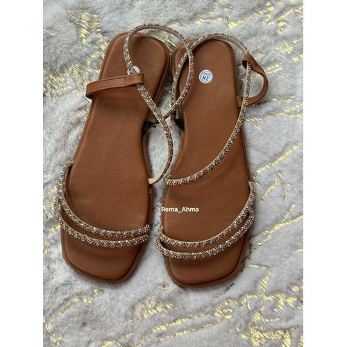 product_image_name-Generic-Sandales Nu-pieds à brides serties de strass Doré Fabrication Locale - Pour Femme-1