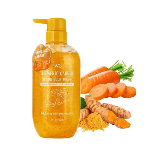 product_image_name-TWG-Gel Douche Exfoliant Curcuma & Carotte – Formule Clarifiant Naturelle – Exfoliation Douce, Anti-Taches et Éclat du Teint – Peau Lisse et Unifiée - 520g-1