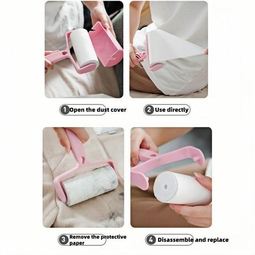 product_image_name-Generic-Rouleau Anti-Peluches Avec Bandes De Test Détachables, Rouleau Pour Poils D'animaux Avec 1 Poignée, Appareil D'épilation，4 Rouleaux De Papier - 55 Déchirures/Rouleau-3