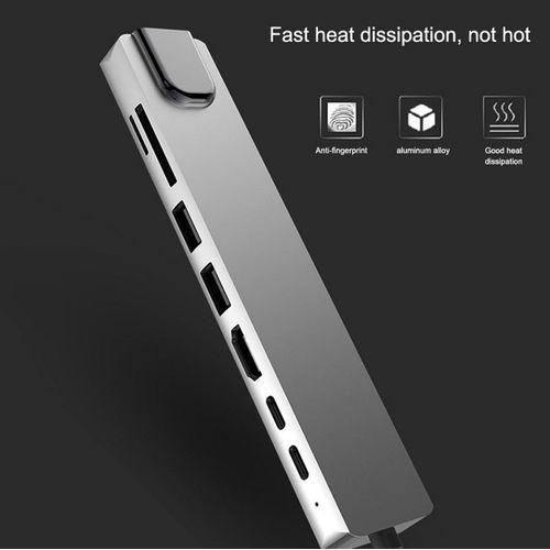 product_image_name-Generic-USB C Hub 8 en 1 Type C 3.1 à 4K HDMI Adaptateur avec RJ45 SD/TF Lecteur de cartes PD Charge rapide pour ordinateur portable MacBook-6