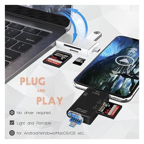 product_image_name-Generic-6-in-1 USB 2.0 Type C Card Reader -Computer Accessories -White-3