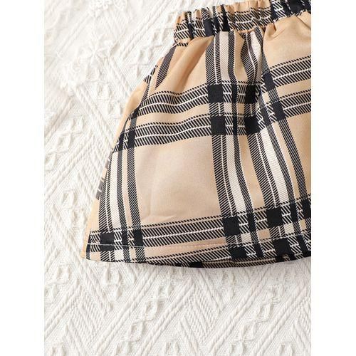 product_image_name-Catpapa-Bébé Fille Bébé Fille Noir Manches Volantes Patchwork Jupe à Carreaux Avec Bandeau-8