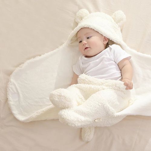 Surplex Couverture Bébé en Tricot, Couverture Tissée Motifs de Lapin  Gigoteuse, Mignon Doux Enfants de Literie de Serviette Jet Swaddle Wrap  pour Naissance Fille Garçon,105 * 75cm, Lavable en Machine : 