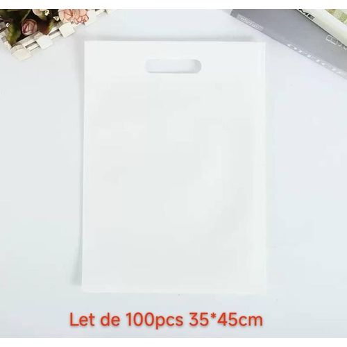product_image_name-Generic-Lot de 100 sacs en tissu non tissés réutisables – 35×45cm - Blanc-2
