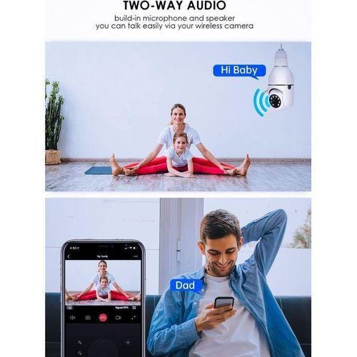 product_image_name-Generic-Caméra de Surveillance WiFi 360° Type Ampoule E27 - Full HD - Vision Nocturne & Audio Bidirectionnel-6
