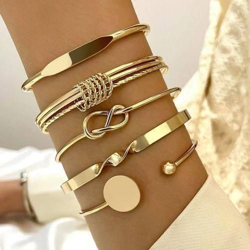 product_image_name-Fashion-Ensemble de bracelets visage large exagéré pour femme - 5 pièces-1