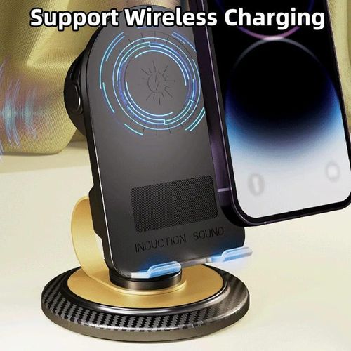 product_image_name-Generic-Support pour téléphone portable avec haut-parleur Bluetooth et chargeur sans fil, support pour smartphone rotatif à 360°, son surround HD, base antidérapante, compatible iOS et Android.-1