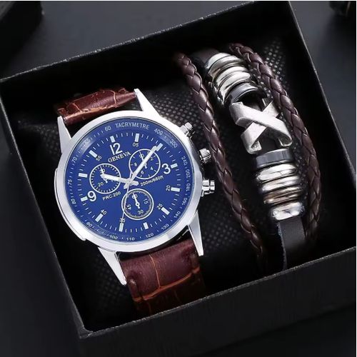product_image_name-Generic-Montre et bracelets Hommes 3 pièces ensemble de luxe H/F-1