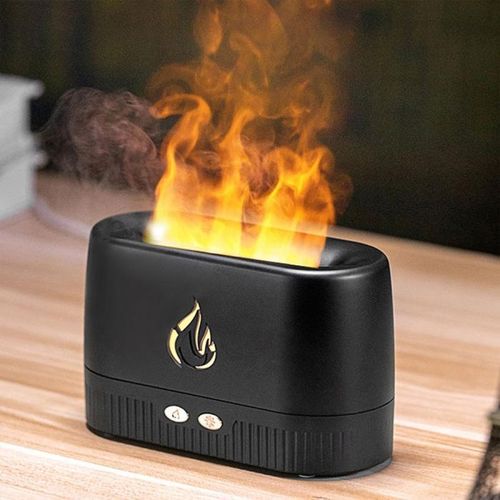 Humidificateur D'Air Flamme Taruor – Blanc (ou Noir) Avec Diffuseur D'Arôme