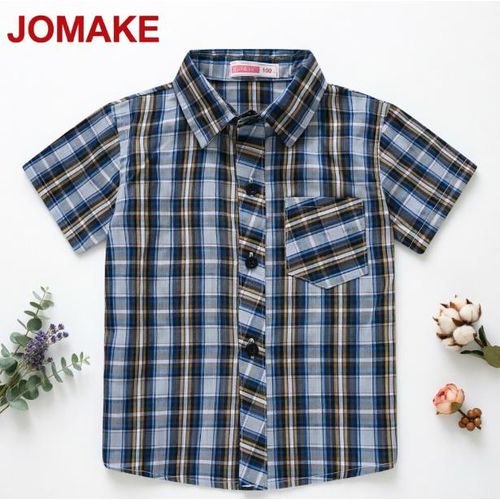 product_image_name-JOMAKE-Chemise pour garçons de 2 à 9 ans, bleu, marron et blanc, motif à carreaux rétro, avec poches-1