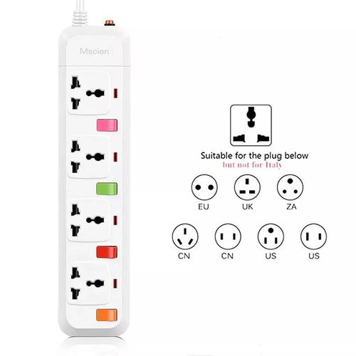 Generic Rallonge avec prise interrupteur et ports USB - Blanc