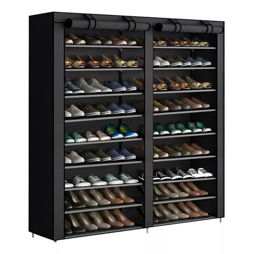 product_image_name-CYFAZA-Étagère à Chaussures - 9 Niveaux Pour 54 Paires - Cadre Métal Noir Gratuit permanent Shoe Racks-1