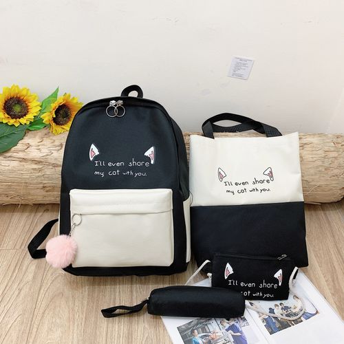 Fashion 4pcs Set de 1set tudiant cartable femmes Casual voyage