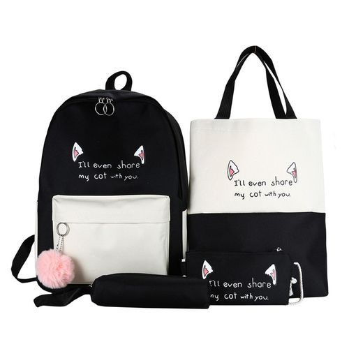 Fashion 4pcs Set de 1set tudiant cartable femmes Casual voyage