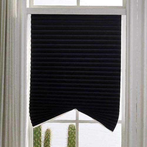 product_image_name-Generic-Rideau de fenêtre pare-soleil sans perçage pour chambre à coucher, intimité à la maison, occultant, taille : 60x180cm (ombre intégrale noire)-1