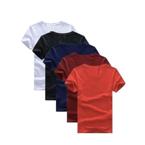 product_image_name-Generic-Pack 5 T-Shirts Homme - Coton - Col Rond - Manches Courtes - Multicolore-1