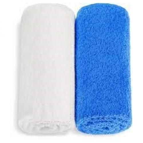 TODAY Lot de 6 serviettes de bain - Bleu et blanc - 100 % coton
