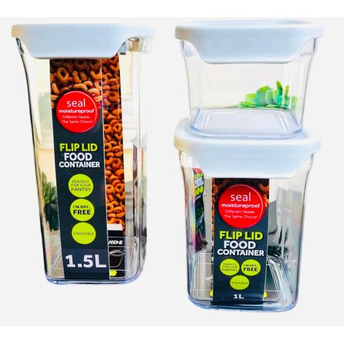 product_image_name-Generic-Boîte de Conservation Alimentaire Hermétique à Couvercle Flip LID - 1.5 L / 1 L et 0,5 L-1