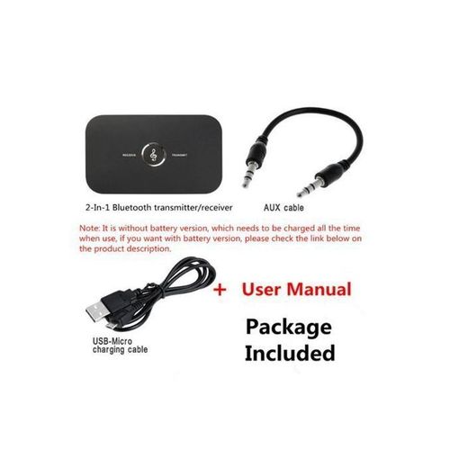 Generic Émetteur-récepteur Audio Sans Fil - Bluetooth 5.0 RCA, Jack AUX 3.5mm  - Noir - Prix pas cher