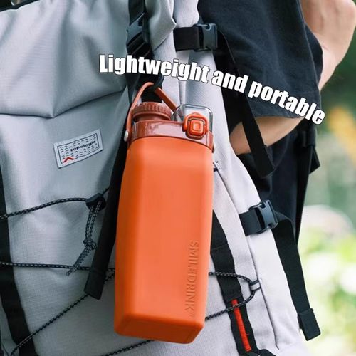 product_image_name-Generic-600ml - Bouteille d'eau pliable en silicone avec paille, réutilisable, anti-fuite, sans BPA, pour le sport, les voyages, le camping, le yoga, l'école et l'extérieur-2