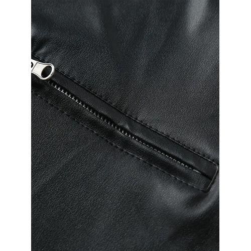 product_image_name-Fashion-Veste De Moto En De Couleur Unie Pour Hommes Avec Poches Et Col Montant-5