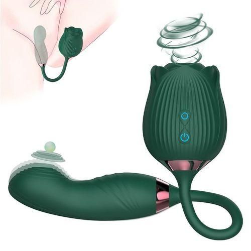 product_image_name-Generic-Vibromasseur à succion clitoridienne 2 en 1 pour adulte - Vert-1