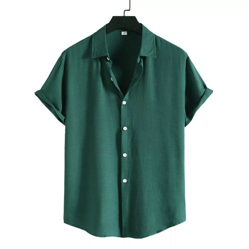 Generic Chemise hawa enne manches courtes pour homme Vert