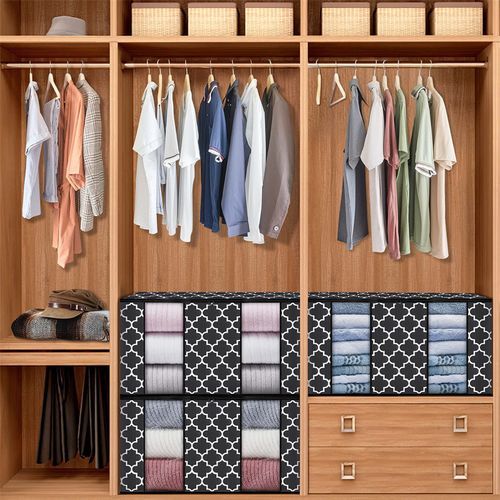 Generic Armoire Rangement Vêtements -Penderie plastique 8 Cubes Noire -  Prix pas cher