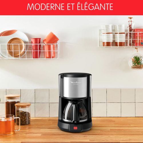 Cafetière Électrique Moulinex - Machine À Café Filtre Subito Rouge Inox  10/15 Tasses, 1,25 L