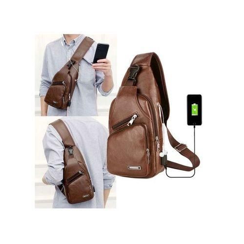 product_image_name-Generic-Fashion Sac En Bandoulière Espace Ecouteurs Et Power bank - Marron-1