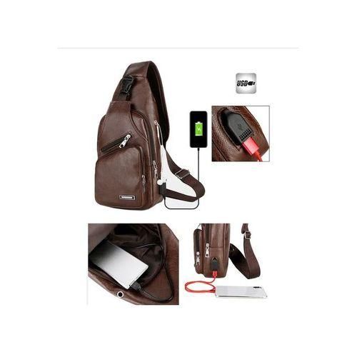 product_image_name-Generic-Fashion Sac En Bandoulière Espace Ecouteurs Et Power bank - Marron-5