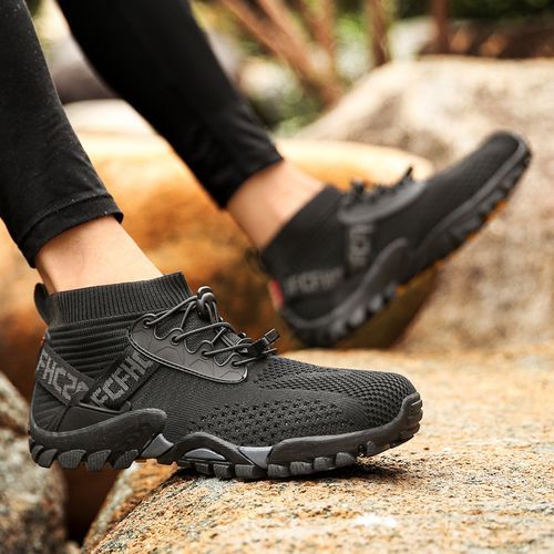 Fashion Chaussures de sport en maille pour hommes noires Prix