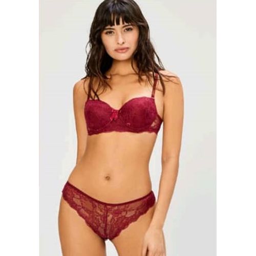 Generic Ensemble Lingerie Soutien Gorge Slip Rouge Bordeaux