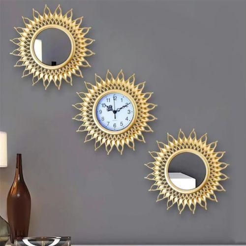 product_image_name-Generic-Horloge murale décorative vintage dorée haut de gamme, 3 pièces-1