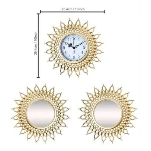 product_image_name-Generic-Horloge murale décorative vintage dorée haut de gamme, 3 pièces-3