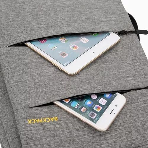 product_image_name-Bro Toumi-Fashion 3 en 1 Sac à dos pour homme sac d'ordinateur couleur unie sac d'école décontracté portefeuille sac de messager-Grey-3