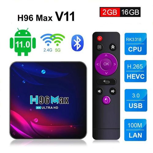 X96 HD 4K Smart TV Box , Android 11.0 2GB+16GB à prix pas cher