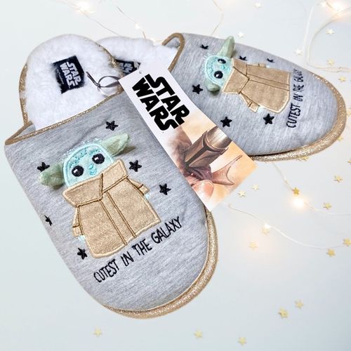 Unbrand Chaussons sous licence Baby Yoda Star Wars Gris blanc