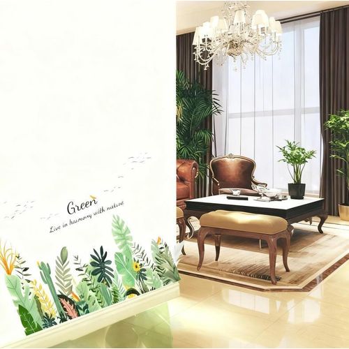 product_image_name-Generic-Autocollants muraux de plantes vertes, décoration maison, feuilles d'arbres tropicaux détachables-8