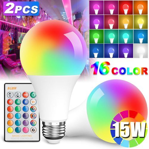product_image_name-Generic-Ampoule 9w LED RGBW Lampe changeante multicolore avec télécommande PHLIGHT-1