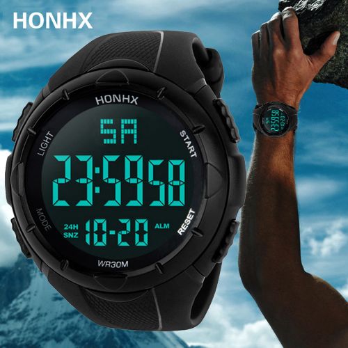 Montre homme sport digital étanche noir