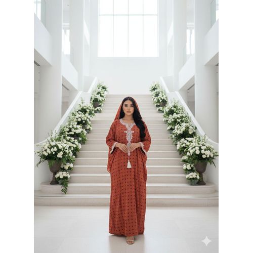 product_image_name-Generic-Robe simple en coton + voile adapté à votre corps et confortable, Orange-2