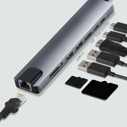 Adaptateur USB-C vers HDMI / RJ45 avec carte Gigabit Ethernet et PD