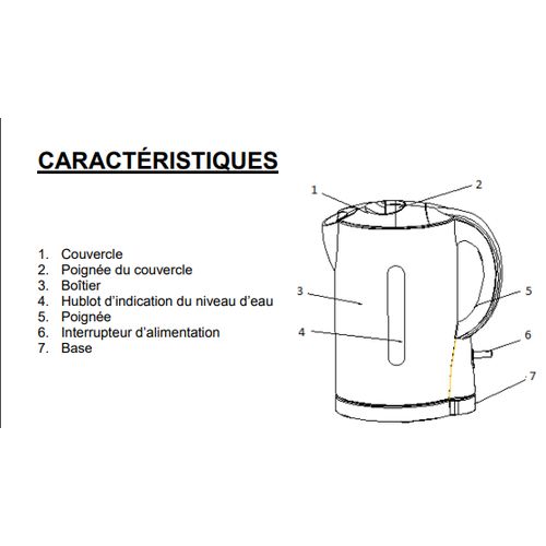 Bouilloire électrique OCEANIC OCEAB1B - 1 L - Plastique - Noir - Cdiscount  Electroménager