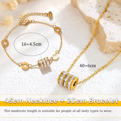 product_image_name-ARHANORY-Bracelet et collier en acier titane pour femme, chaîne avec pendentif en or, bijoux élégants-2