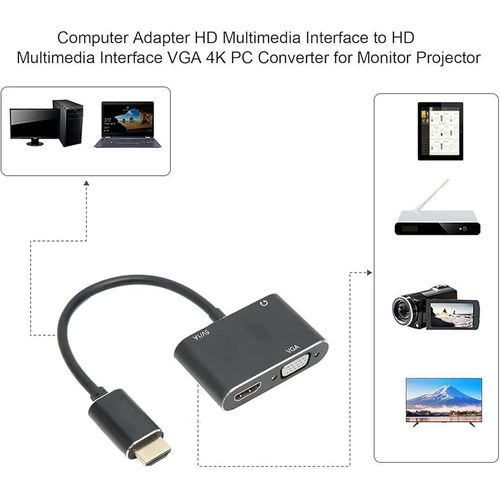 product_image_name-Generic-Adaptateur HDMI 4K vers VGA, HDMI avec Prise Stéréo 3,5 Mm, Interface D'alimentation, Adaptateur HDMI vers VGA pour Moniteur/HDTV/projecteur/PC/Enceintes/amplificateur de Puissance-1